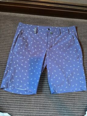 Chervo Men's Blue Patterned Performance golf Shorts